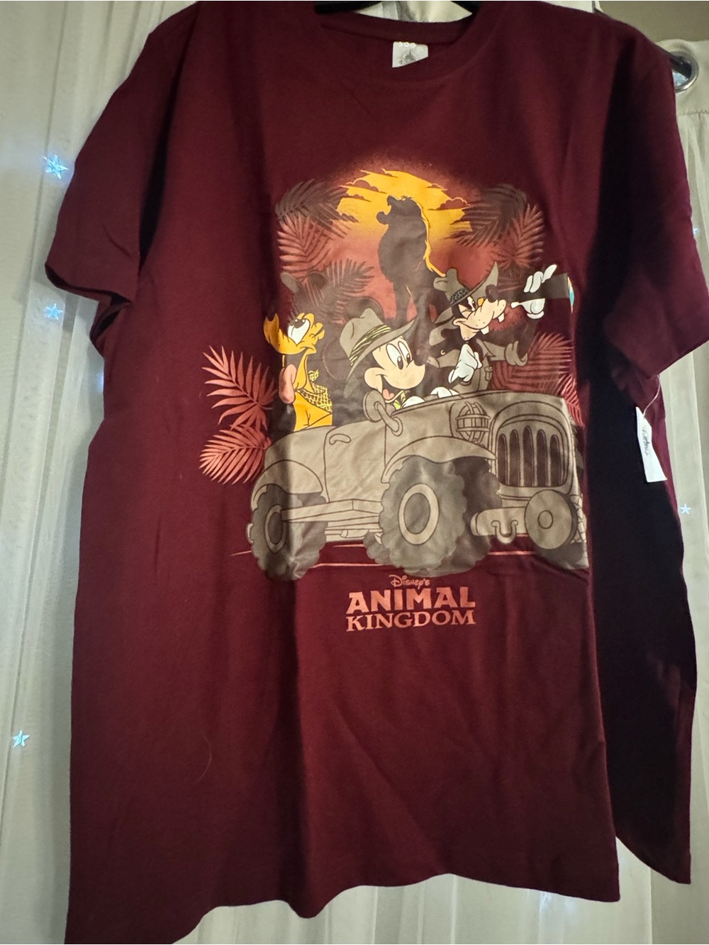 Disney Maroon Kids' Animal Kingdom Mickey & Friends Safari Tee